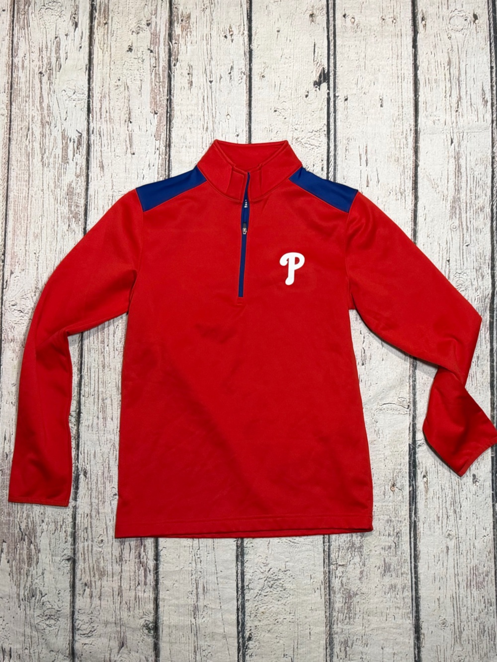Philadelphia Phillies MLB Baseball Women's 1/4 Zip Up Pullover Sweatshirt